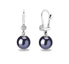 8.5-9mm De apa dulce Set de cercei in Negru