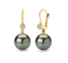 8.5-9mm De apa dulce Set de cercei in Illuminare Negru