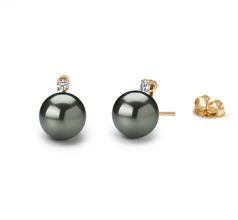 7.5-8mm japoneza Akoya Set de cercei in Eternitate Negru