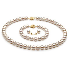 7-8mm De apa dulce Set in Alb