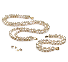 6-7mm De apa dulce Set in Liska Alb