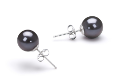7-8mm De apa dulce Set de cercei in Vopsit în negru