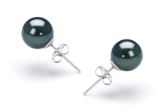 7.5-8mm japoneza Akoya Set de cercei in Negru