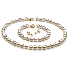 7.5-8mm japoneza Akoya Set in Alb
