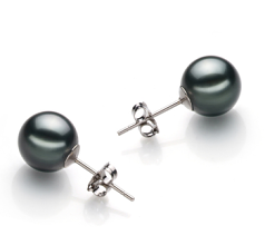 9-10mm tahitian Set de cercei in Negru