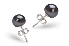 7-8mm De apa dulce Set de cercei in Vopsit în negru