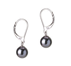 7-8mm De apa dulce Set de cercei in Marcella Vopsit în negru