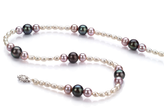 3-8mm De apa dulce Colier in Ida Multicolor
