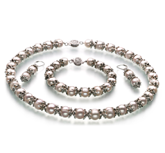 8-9mm De apa dulce Set in MarieAnt Alb