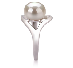 9-10mm De apa dulce Inel in Sadie Alb