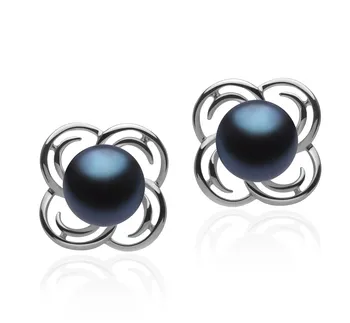 7-8mm De apa dulce Set de cercei in Bella Negru