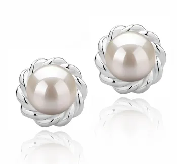 8-9mm De apa dulce Set de cercei in Bessie Alb