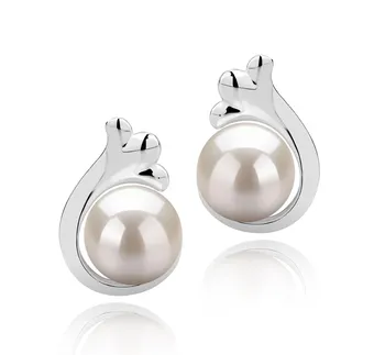 7-8mm De apa dulce Set de cercei in Bikita Alb