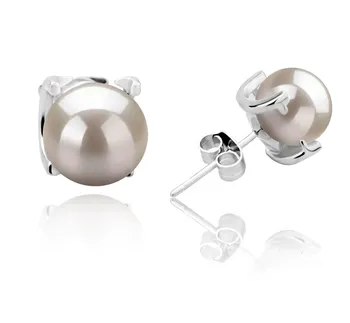 7-8mm De apa dulce Set de cercei in Britt Alb