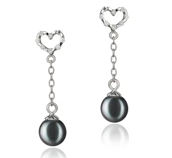 6-7mm De apa dulce Set de cercei in Hedda Vopsit în negru