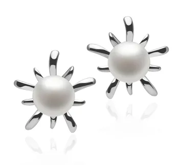 6-7mm De apa dulce Set de cercei in Produsul Alb
