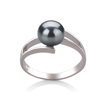 7-8mm De apa dulce Inel in Jenna Vopsit în negru