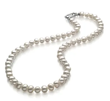 8-9mm De apa dulce Colier in Joyce Alb