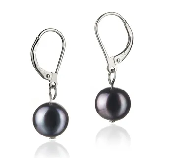 8-9mm De apa dulce Set de cercei in Kaitlyn Vopsit în negru