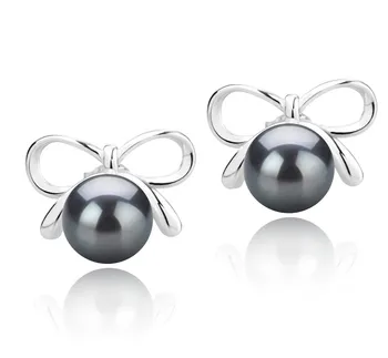 8-9mm tahitian Set de cercei in Kayla Negru