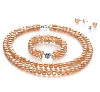6-7mm De apa dulce Set in Kayra Roz