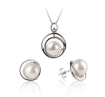 9-10mm De apa dulce Set in Kelly Alb