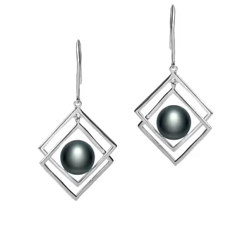 8-9mm De apa dulce Set de cercei in Lilian Negru