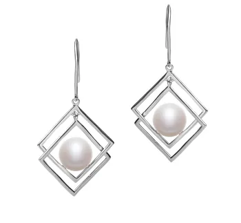 8-9mm De apa dulce Set de cercei in Lilian Alb