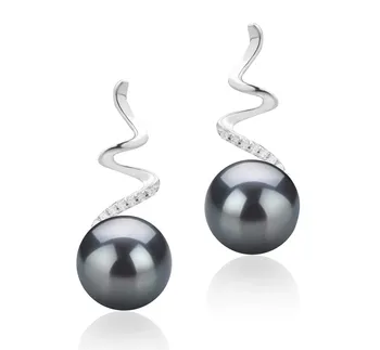 8-9mm De apa dulce Set de cercei in Lolita Vopsit în negru