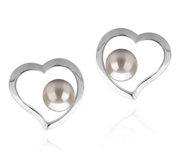 5-6mm De apa dulce Set de cercei in Nadira Alb