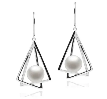 10-11mm De apa dulce Set de cercei in Nichelle Alb