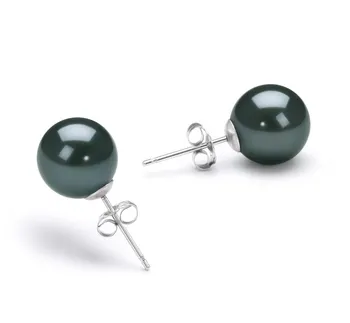 8-9mm japoneza Akoya Set de cercei in Negru