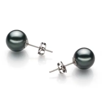 8-9mm tahitian Set de cercei in Negru