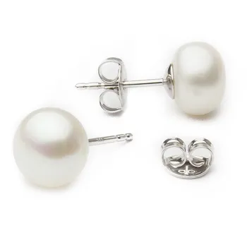 8-8.5mm De apa dulce Set de cercei in Alb