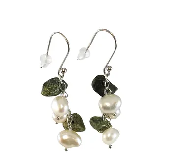 5.5-8.5mm De apa dulce Set de cercei in Alb