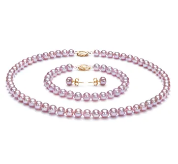 6-6.5mm De apa dulce Set in Lavanda