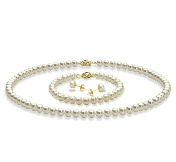 5-6mm De apa dulce Set in Alb