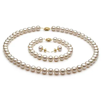 7.5-8.5mm De apa dulce Set in Alb