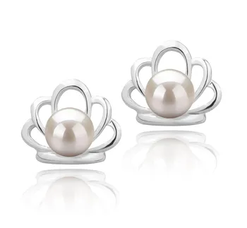 5-6mm De apa dulce Set de cercei in Printesa Alb