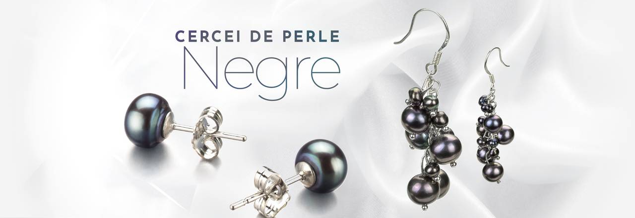 PearlsOnly Cercei cu perle negre